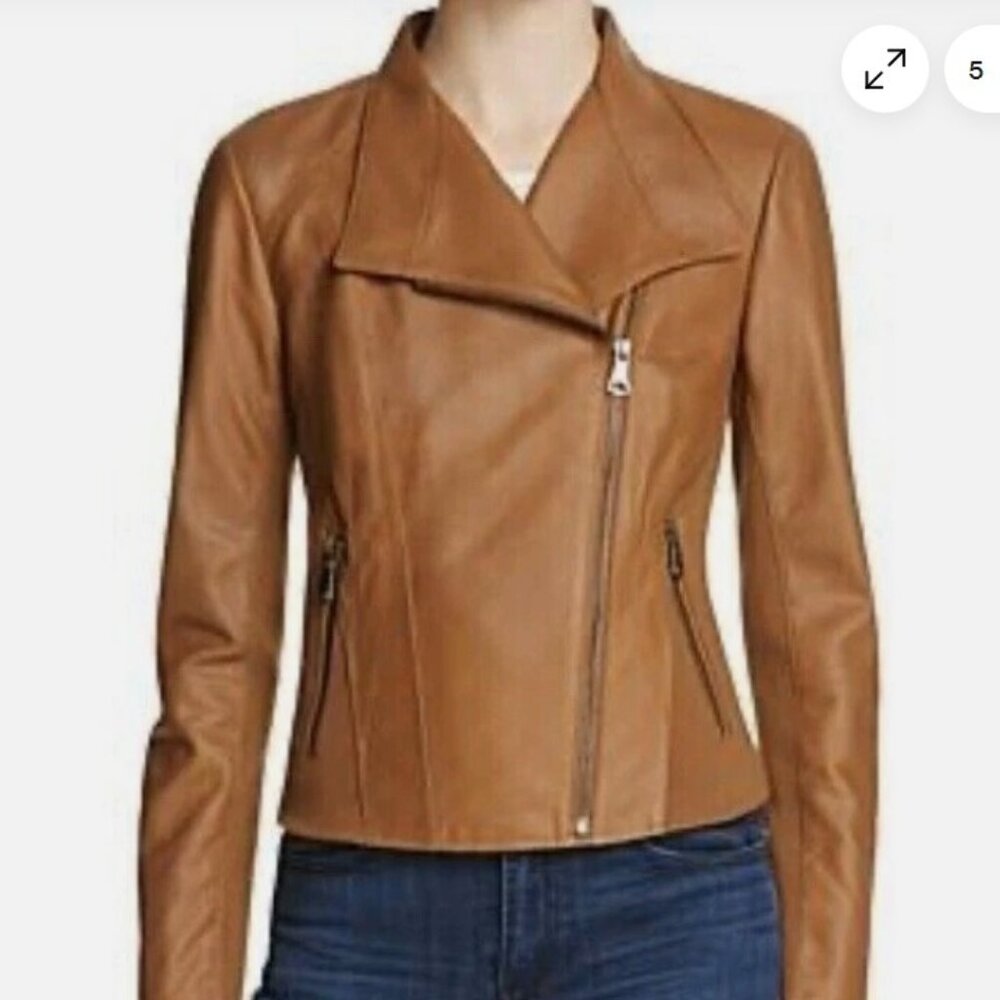 Marc New York Caramel Tan Size S Leather Jacket.  EUC